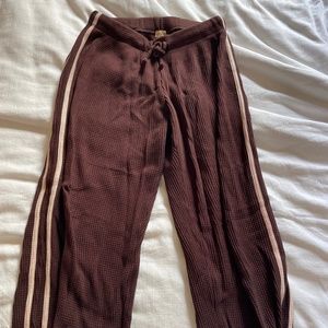 The Thermal Crop Stripe Pant by Donni